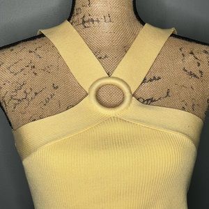 NWOT- Body Hugging Yellow Sleeveless (Silk, Spandex and Nylon)Top - Small Petite